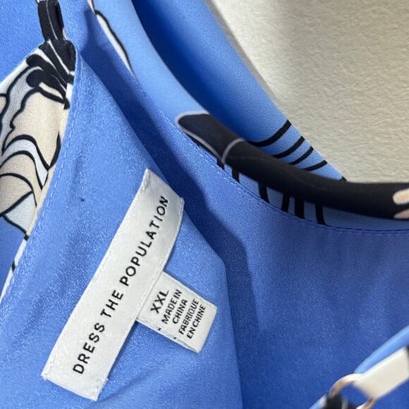 ANTHROPOLOGIE x DRESS THE POPULATION Kendall Cowl Neck Midi Dress Blue {3K33} - Picture 6 of 8